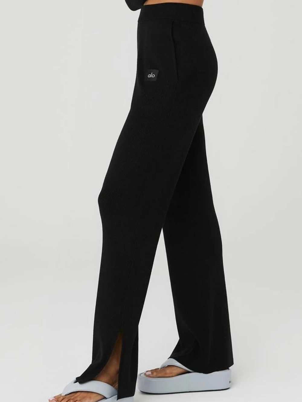 Alo Yoga Knit Salana High  Waisted Wide Leg Pants Small